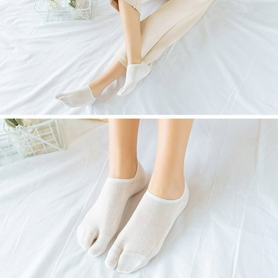 Lroveb No Show Socks for Women Print Multicolor Toe Socks Two Finger Warmer Funny Socks