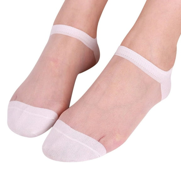 Lroveb No Show Socks for Women Summer Ladies Sheer Silky Glitter Transparent Short Stockings Ankle Socks