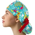 thumbnail image 1 of Lroveb Nurse Caps for Women and Men Scrub Cap with Buttons Bouffant Hat Sweatband Womens Mens Hat, 1 of 4