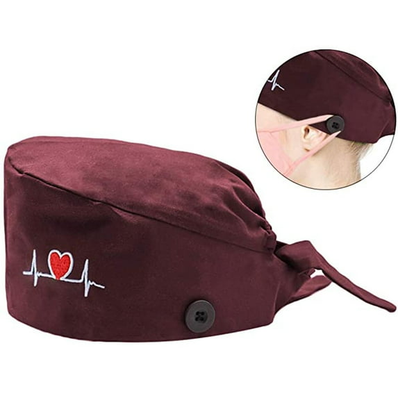 Lroveb Nurse Scrub Caps for Women Fashion Printed Button Work Hat Casual Unisex Cap Hat