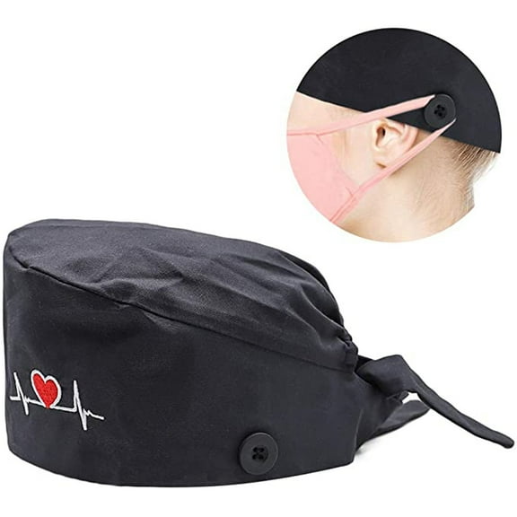 Lroveb Nurse Scrub Caps for Women Fashion Printed Button Work Hat Casual Unisex Cap Hat
