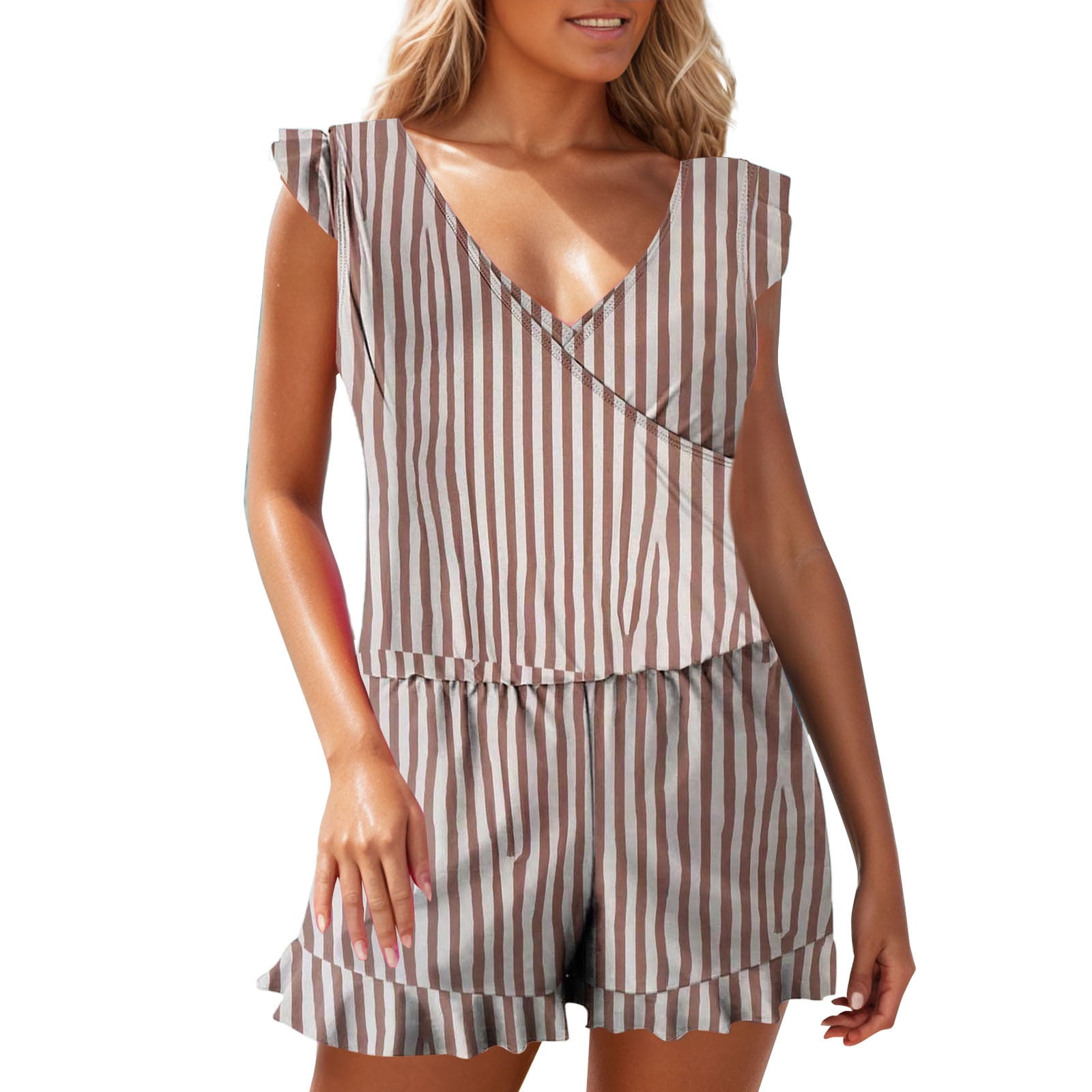 Lroveb One Piece Swimsuits for Women Swim Romper with Built In Bra And ...