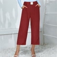 thumbnail image 1 of Lroveb Pajama Pants for Women, Lounge Pants Womens, Womens Casual Pants Cute Soft Elastic Low Rise Vintage Plaid Print Button Front Capri Red, 1 of 6