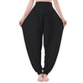 thumbnail image 1 of Lroveb Palazzo Pants for Women,High Waisted Baggy Hippie Gypsy Boho Pants, Pants High Yoga Beach Plus Size Closing Dance Chi Clothes Leggings Black, 1 of 8