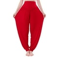 thumbnail image 1 of Lroveb Palazzo Pants for Women,High Waisted Baggy Hippie Gypsy Boho Pants, Pants High Yoga Beach Plus Size Closing Dance Chi Clothes Leggings Red, 1 of 8