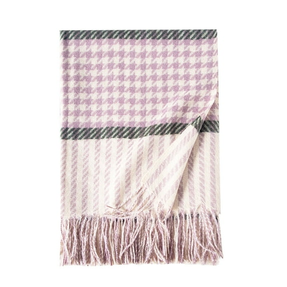 Lroveb Plaid Scarf for Women Fashion Long Shawl Houndstooth Winter Warm Large Scarf Scarves