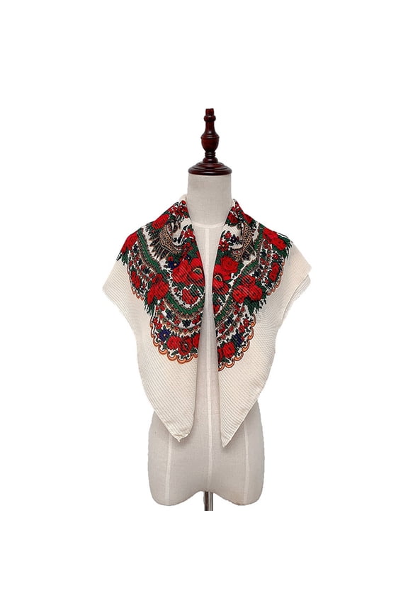 Scarf for Women Lady Muslim Flower Print Folk-Custom Square Scarf Wrap Shawl Travel Scarve Scarves