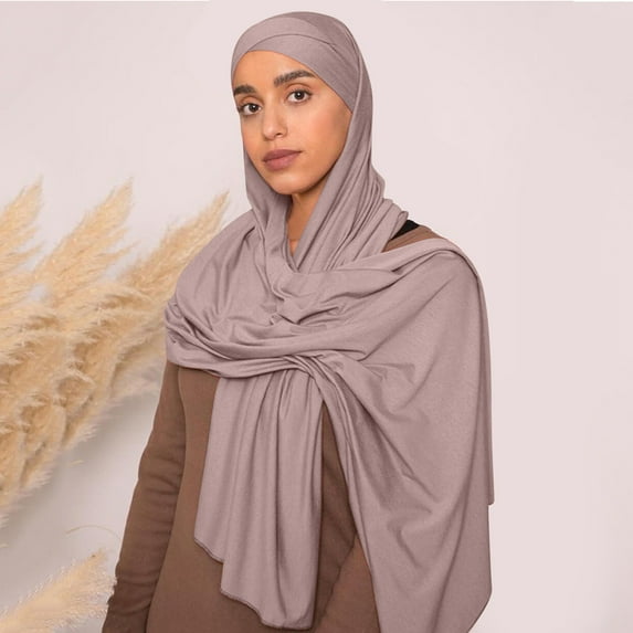 Lroveb Scarf for Women Muslim Head Scarf Solid Color Long Wrap Scarves Cotton Fashion Scarves
