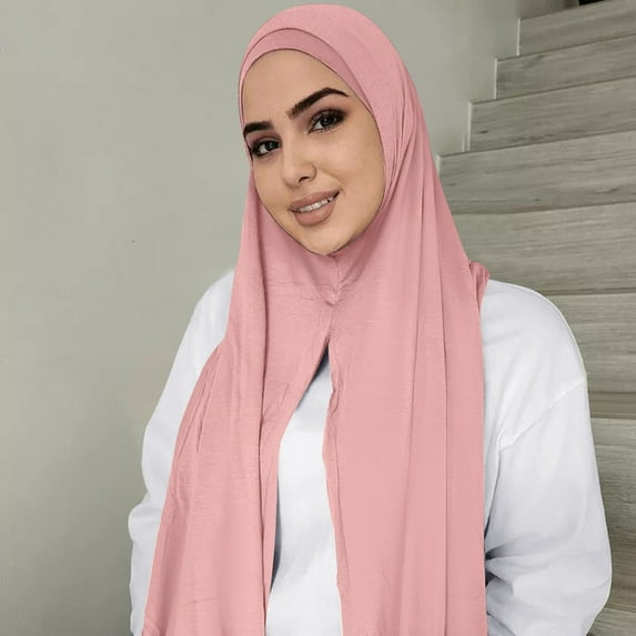Lroveb Scarf for Women Muslim Head Scarf Solid Color Long Wrap Scarves Cotton Fashion Scarves