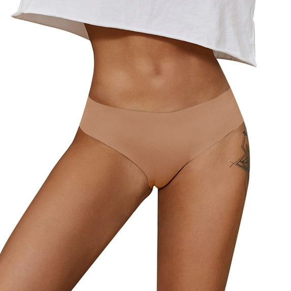 Lroveb Seamless Underwear for Women Low Rise Sports Fitness Thong T-Back Panties Breathable Quick Dry Underpants Ice Silk Hipster