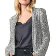 thumbnail image 1 of Lroveb Sequin Blazer for Women Trendy Open Front Glitter Sparkly Jacket Party Club Long Sleeve Lapel Cardigan Coat, 1 of 4