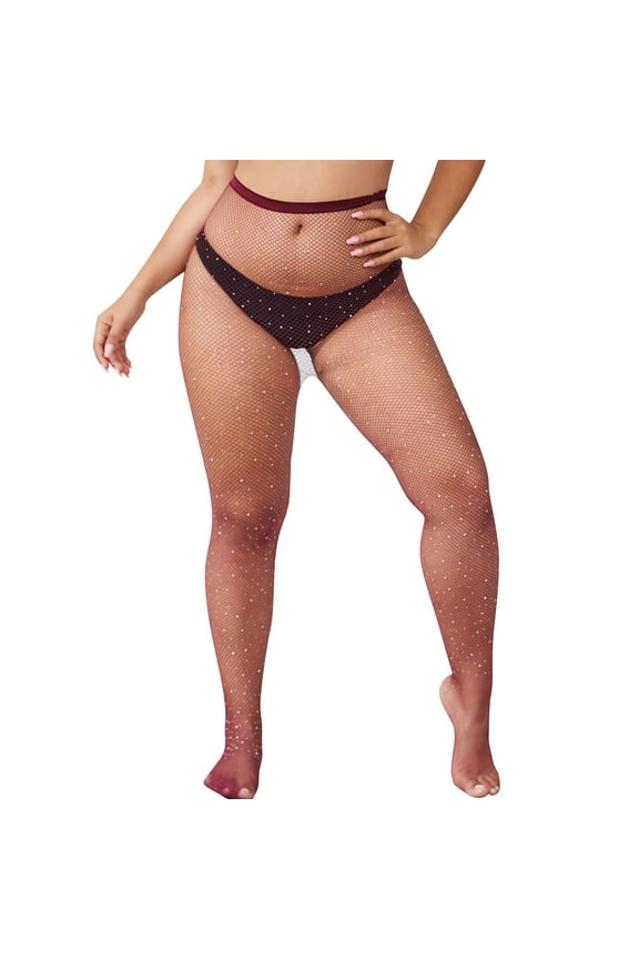 Sexy Pantyhose for Women Plus Size Super Short Rhinestone Boots Net Stretch Long High Socks Stage Performance Border Stockings Sheer Leggings Tights