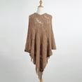 thumbnail image 1 of Lroveb Shawl Wraps for Women Mid Length Crochet Hollow Irregular Tassel Pullover Sweater Cape Shawl Knit Scarf, 1 of 4