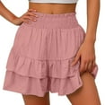 thumbnail image 1 of Lroveb Shorts for Women 2024 Summer High Waisted Ruffle Shorts Floral Pleated Hem Casual Pants Flowy Beach Shorts Rose Gold, 1 of 7