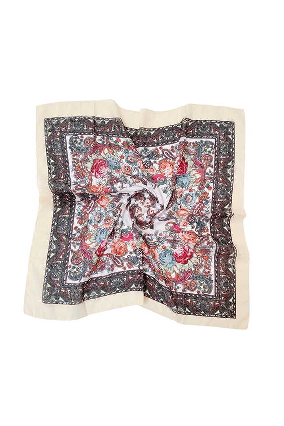 Silk Scarf for Women Lady Muslim Cashew Print Scarf Vintage Bandanas Hair Scarfs Islam Folk-Custom Neckerchief Wrap Shawl Travel Neck Head Scarves