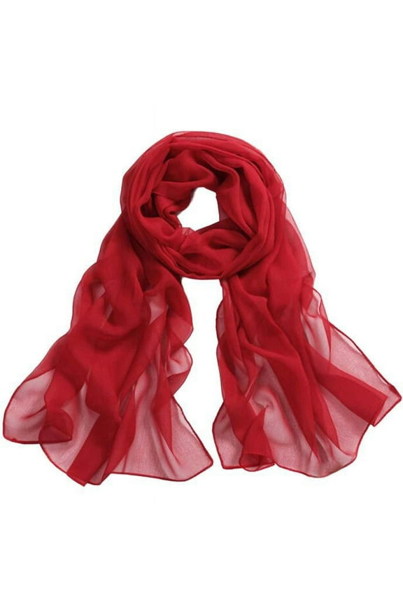 Silk Scarf for Women Chiffon Shawl Girls Soft Wrap Scarves Thin Scarf Rd Beach Long Lady Scarf