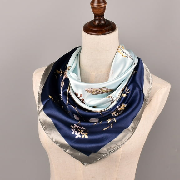 Lroveb Silk Scarf for Women Headband Scarves Feeling Flower Printed Square Scarf Bandanas Scarves