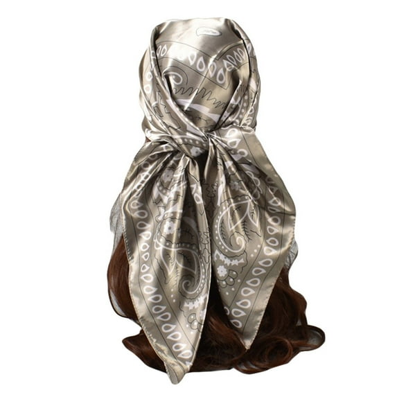 Lroveb Silk Scarf for Women Satin Cashew Flower Prints Square Scarf Scarves