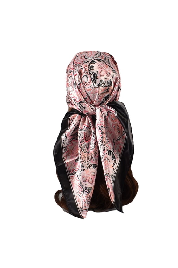 Silk Scarf for Women Satin Cashew Flower Prints Square Scarf Scarves