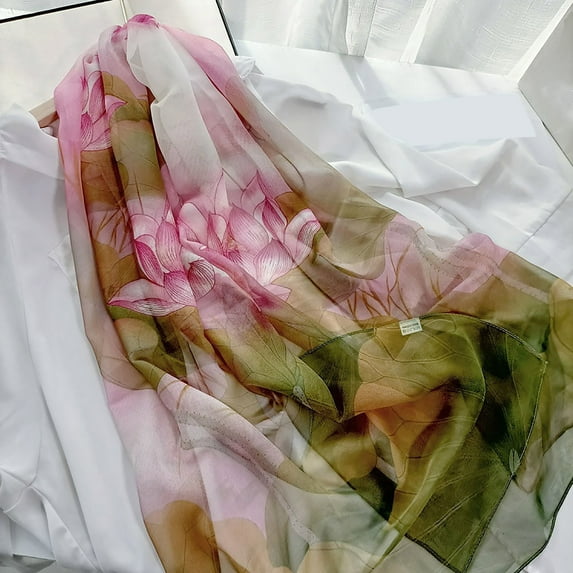 Lroveb Silk Scarf for Women Small Scarf Beach Towel Foreign Shawl Dual Purpose Neck Scarves