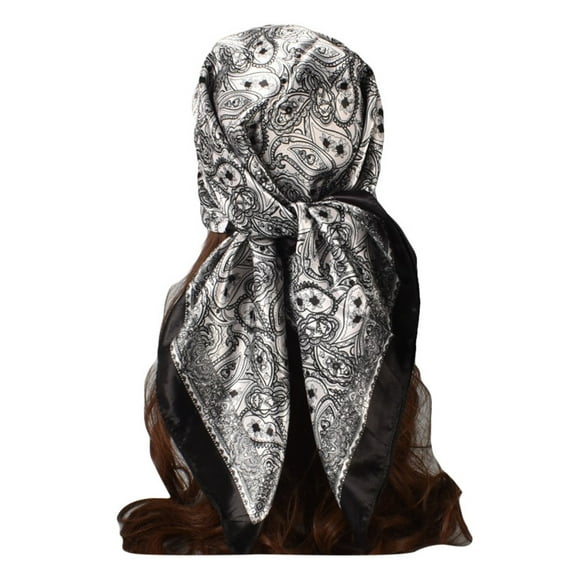 Lroveb Silk Scarf for Women Spring Summer Prints Satin Cashew Flower Square Scarf Scarves