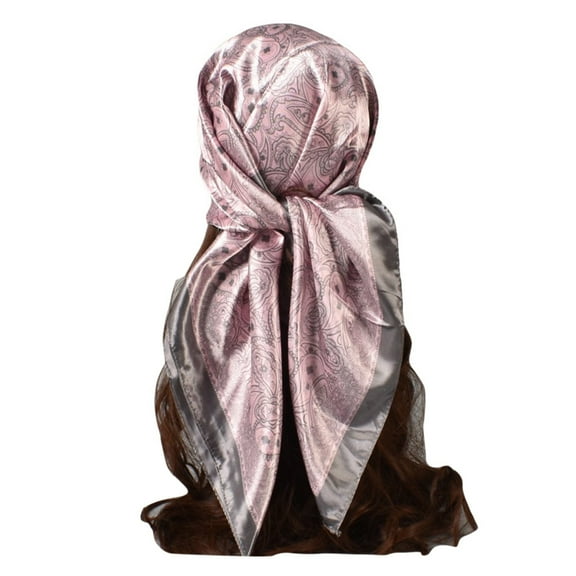 Lroveb Silk Scarf for Women Spring Summer Prints Satin Cashew Flower Square Scarf Scarves
