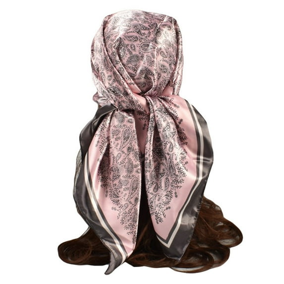 Lroveb Silk Scarf for Women Spring Summer Prints Satin Cashew Flower Square Scarf Scarves