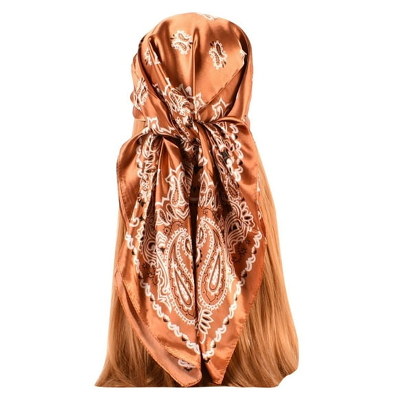 Lroveb Silk Scarf for Women Spring Summer Prints Satin Cashew Flower Square Scarf Scarves