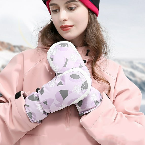 Lroveb Ski Gloves for Women Winter Waterproof Finger Wrap Warm Cold Proof Outdoor Cycling Gloves Snow Gloves