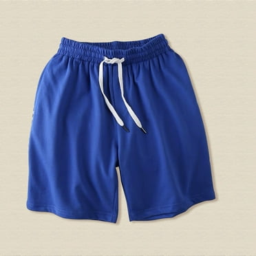 Lroveb Summer Casual Shorts for Men Elastic Waist Drawstring Workout Athletic Shorts Mesh Liner Beach Board Shorts with Pockets