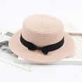 thumbnail image 1 of Lroveb Sun Hats for Women Bowknot Straw Hat Wide Brim Boater Hat Foldable Breathable Flat Top Beach Hats UV Protection, 1 of 2