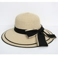 thumbnail image 1 of Lroveb Sun Hats for Women Summer Beach Big Straw Hat Floppy Wide New Bowknot Folding Cap Foldable Hat, 1 of 2