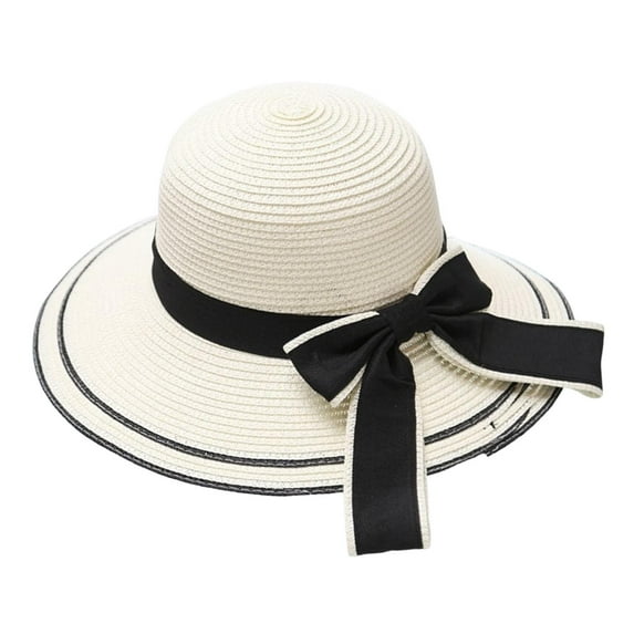 Lroveb Sun Hats for Women Summer Beach Spring Mesh Sunshade Hat Flower Elegant Wedding Dress Fashion Woman Foldable Floppy Straw Hat