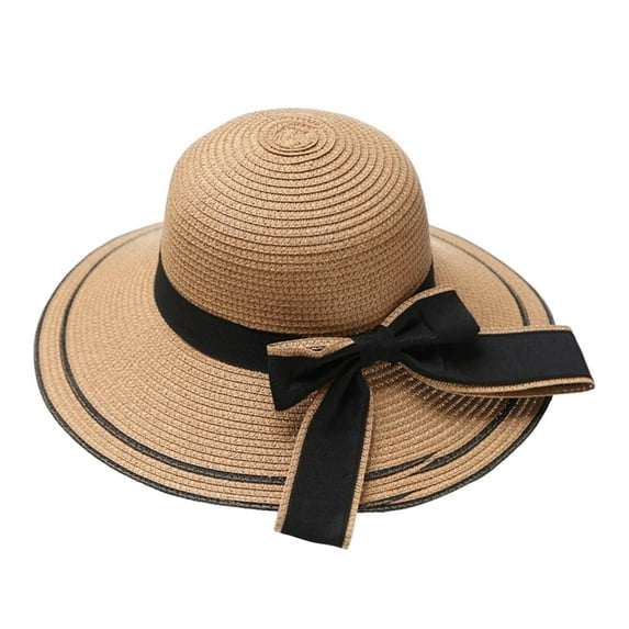 Lroveb Sun Hats for Women Summer Beach Spring Mesh Sunshade Hat Flower Elegant Wedding Dress Fashion Woman Foldable Floppy Straw Hat