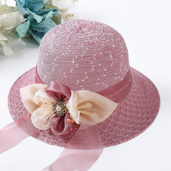 Lroveb Sun Hats for Women Summer Beach Sunshade Hat Children Korean Tourism Straw Fisherman Basin Foldable Floppy Hat