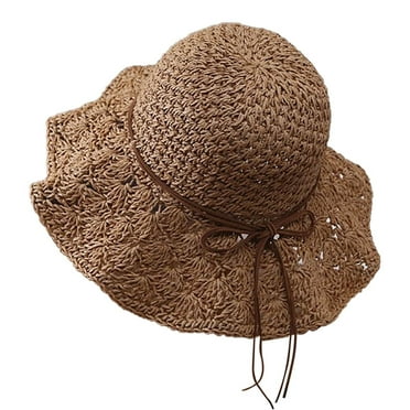 Lroveb Sun Hats for Women Summer Beach Wide Brim Upf 50+ Panama Fedora Foldable Packable Hat Floppy Straw Hat