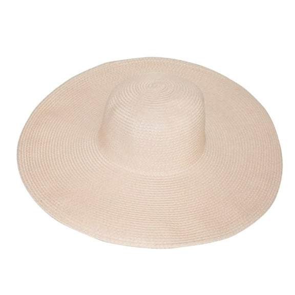 Lroveb Sun Hats for Women Summer Beach Womens Hat Collapsible Large Solid Color Outdoor Vacation Visor Foldable Floppy Straw Hat