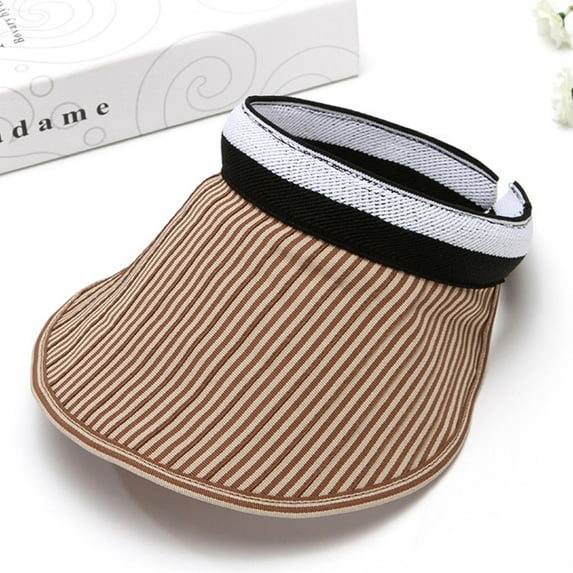 Lroveb Sun Visors for Women Summer Outdoors Wide Brim Straw Hat Beach Golf Hats Protection Travel Ponytail Cap Upf 50+ Caps Baseball Cap