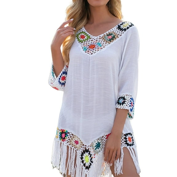 Lroveb Swimsuit Coverup for Women ’s Bathing Suit Cover Up Beach Pool Swimwear Crochet Dress Bathing Suit Cover Up