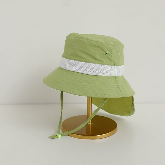 Lroveb Toddler Bucket Hats Boys Girls Summer Solid Color Mesh Yarn Shawl Cap Sun Hat Outdoor Beach 3 8 Years Old Hat
