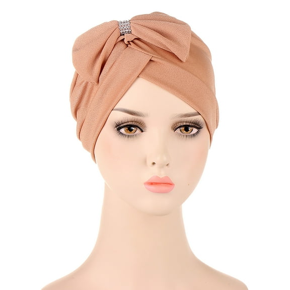 Lroveb Turbans for Women Head Wrap Hijab Cancer Hat Cap Ethnic Bohemian Bowknot Braid Hair Cover Turban Headwear Beanie Hat