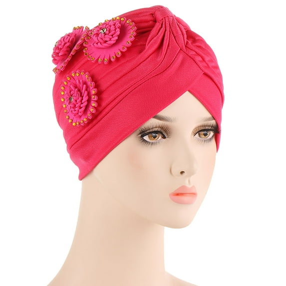 Lroveb Turbans for Women Head Wrap Hijab Cancer Hat Cap Ethnic Bohemian Floral Hair Cover Turban Headwear Beanie Hat