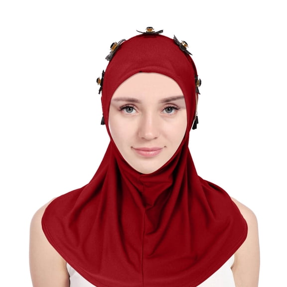 Lroveb Turbans for Women Head Wrap Hijab Easy Wear Soft Instant Scarf Prayer Muslim Abayas Dress Clothes Beanie Hat