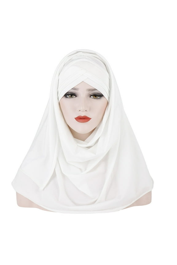 Turbans for Women Head Wrap Hijab India Hat Muslim Ruffle Cancer Chemo Beanie Turban Cap Scarf Shawl Hat