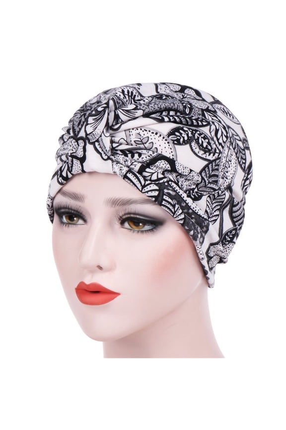 Turbans for Women Head Wrap Hijab India Muslim Stretch Turban Hat Floral Cotton Hair Loss Scarf Beanie Hat