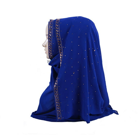 Lroveb Turbans for Women Head Wrap Hijab Shimmer Sparkle Gold Glitters Plain Chiffon Muslim Scarf Shawl Beanie Hat