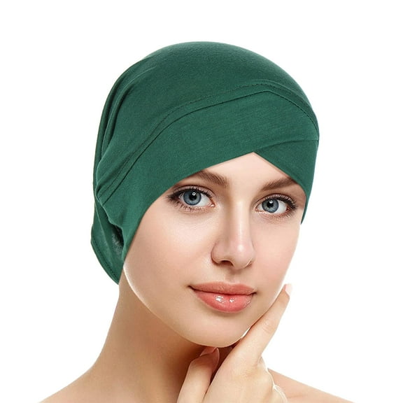 Lroveb Turbans for Women Head Wrap Hijab Womens Casual Solid Hat Cap Hair Cover Headwear Muslim Turban Beanie Hat