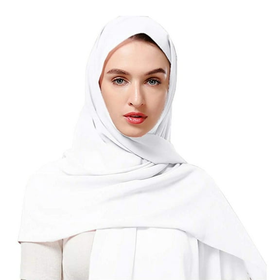 Lroveb Turbans for Women Head Wrap Hijab Womens Muslim Soft Elegant Chiffon Solid Turban Loose Long Scarf Beanie Hat