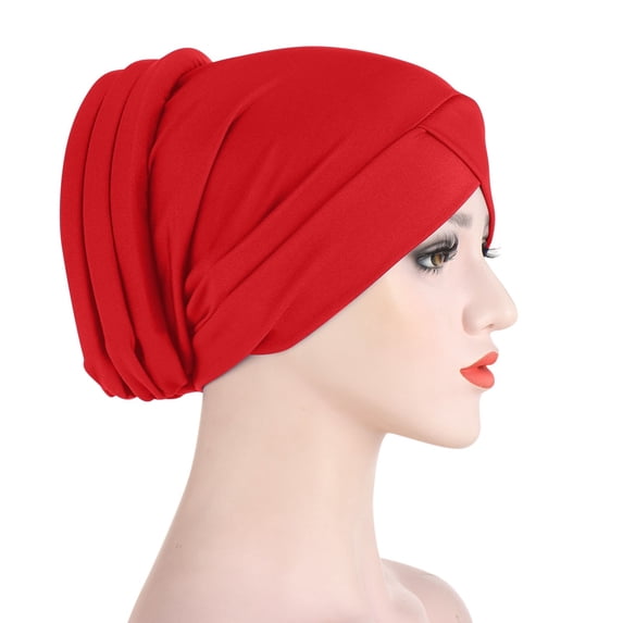 Lroveb Turbans for Women Headwrap Muslim Stretch Turban Hat Chemo Cap Hair Loss Head Scarf Wrap Cap