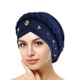 thumbnail image 1 of Lroveb Turbans for Women Headwrap Turban Cap Beaded Headscarf Beanie Twisted Braid Wrap Hat Headwear, 1 of 4